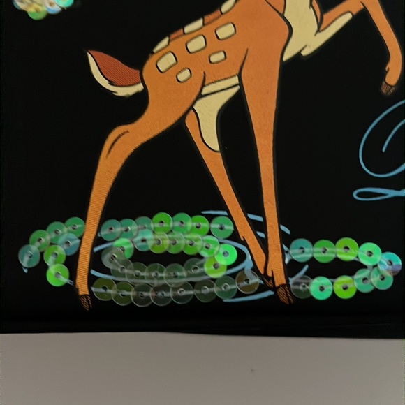 DISNEY Bambi mini purse - standing in green sequenced grass - light sequins - Picture 2 of 7